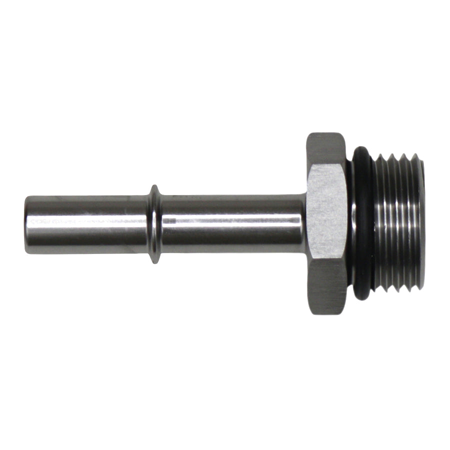06-02-0125 DeatschWerks 10AN ORB Male to 3/8in Male EFI Quick Connect Adapter - Anodized DW Titanium