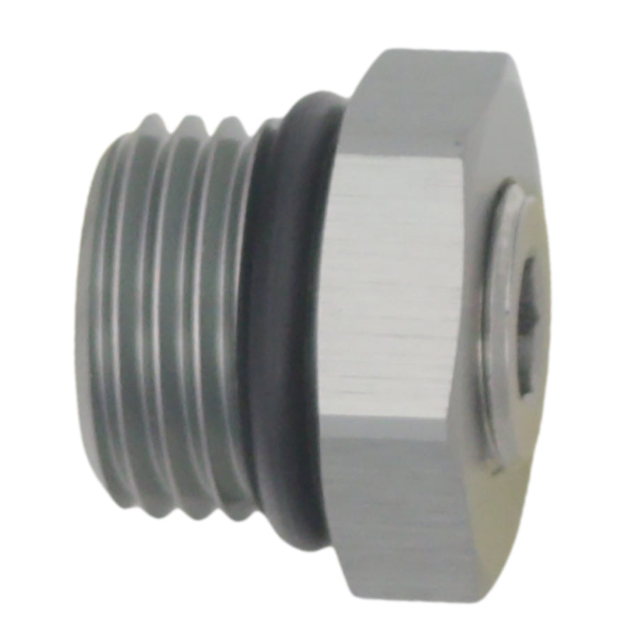 06-02-0730 DeatschWerks 6AN ORB Male Plug Fitting with 1/8in NPT Gauge Port - Anodized DW Titanium