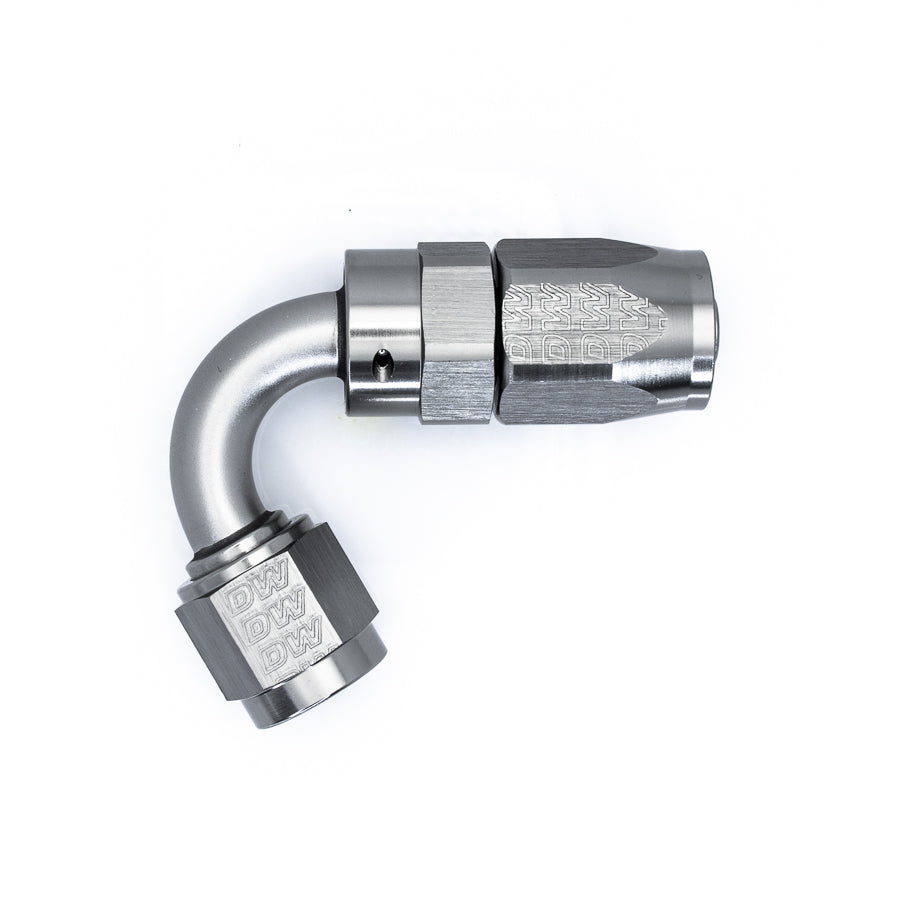 06-02-0820 DeatschWerks 6AN Female Swivel 120-Degree Hose End CPE - Anodized DW Titanium