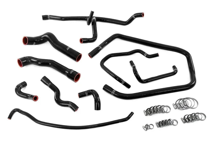 57-2083-BLK HPS Black Rad + Heater + Throttle Body + Expansion Tank Hose 1992-1995 Bmw 325I 325IS M50B25 M50B25TU