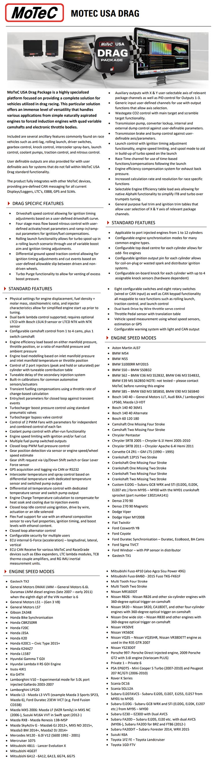 MoTec M1 USA Drag Package