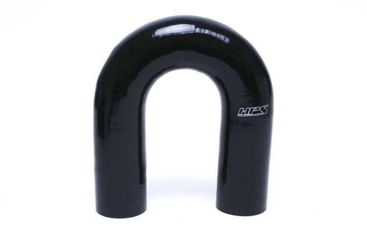 HTSEC180-162-BLK HPS 1-5/8" ID 4-PLY 180 Degree U Bend Elbow Coupler Hose Black 41MM ID