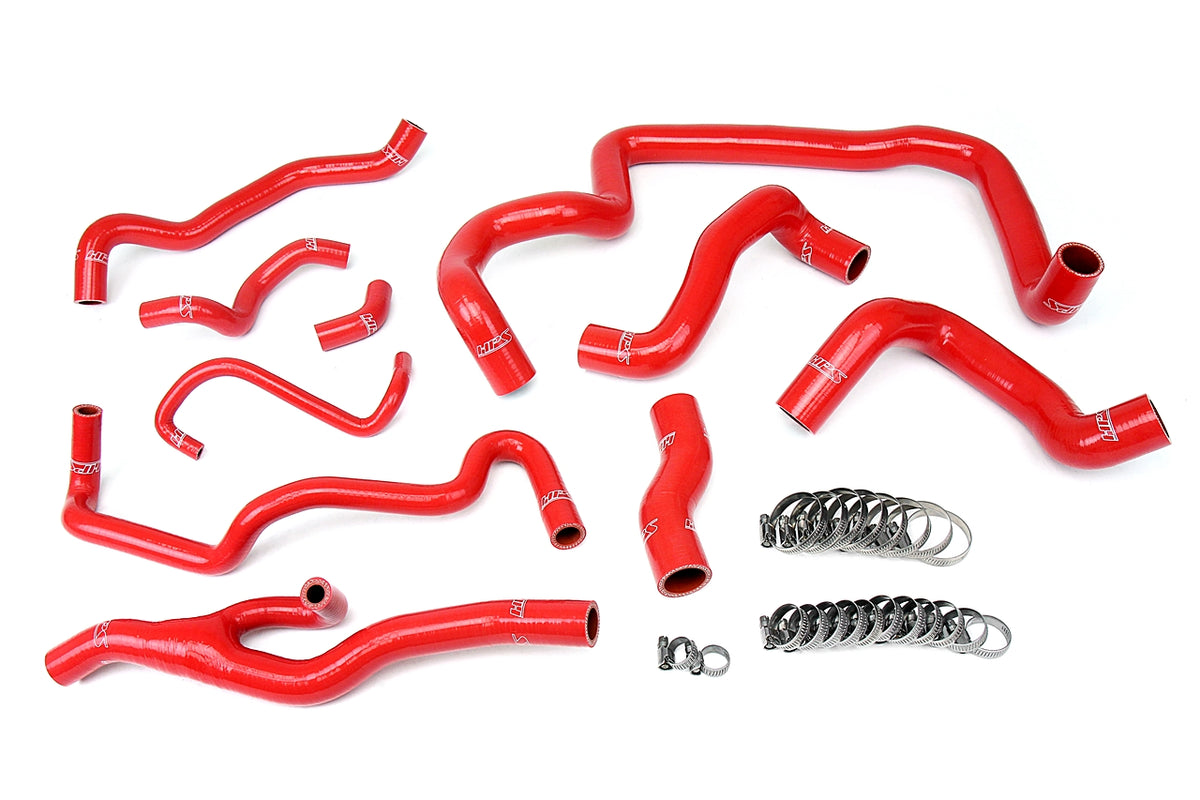 57-1557-RED HPS Red Silicone Radiator and Heater Hoses 2007-2011 Mini Cooper S 1.6L Turbo Automatic Trans