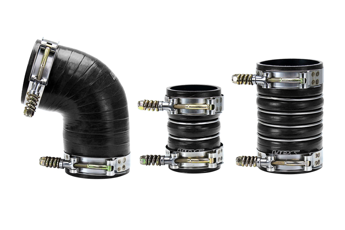 57-1573-BLK HPS Black Silicone Intercooler Hoses 2006-2010 Chevy Silverado 2500 6.6L Duramax Diesel
