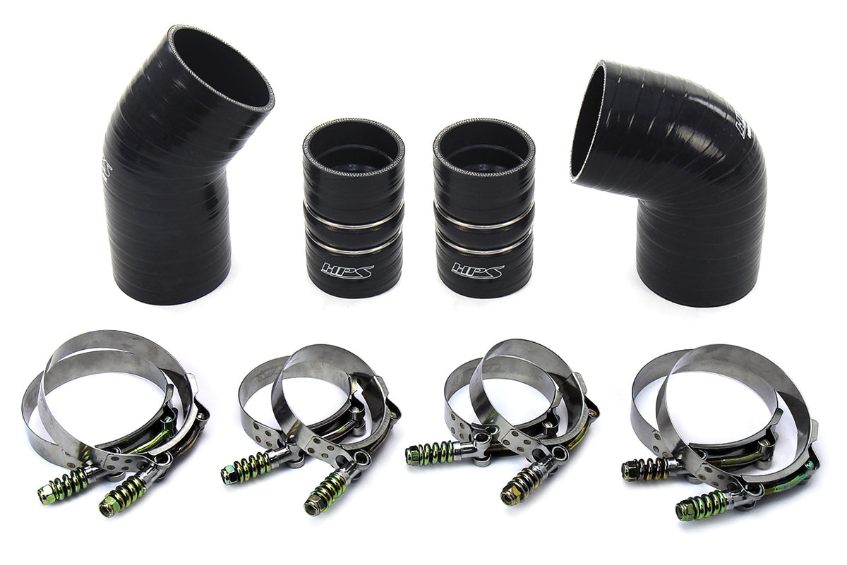 57-1574-BLK HPS Black Silicone Intercooler Hoses 2004.5 - 2005 Chevy Silverado 2500 HD 6.6L Duramax Lly Diesel