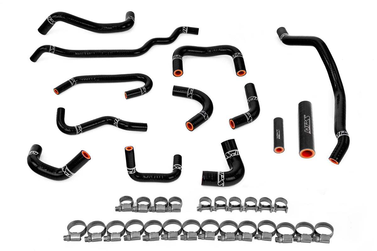 57-2131A-BLK HPS Black Silicone Ancillary Coolant Hoses 2008-2014 Subaru Impreza WRX 2.5L Turbo Manual Trans