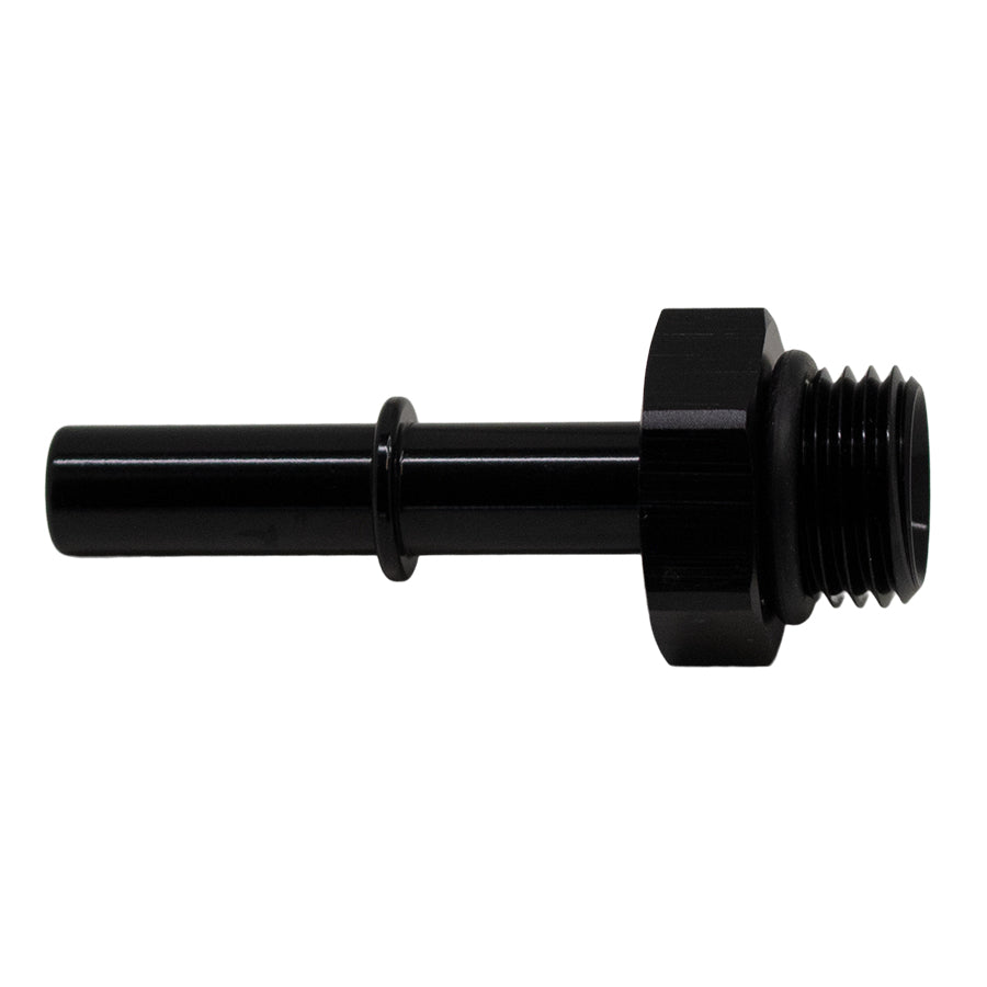 6-02-0114-B DeatschWerks 6AN ORB Male to 5/16in Male EFI Quick Connect Adapter - Anodized Matte Black