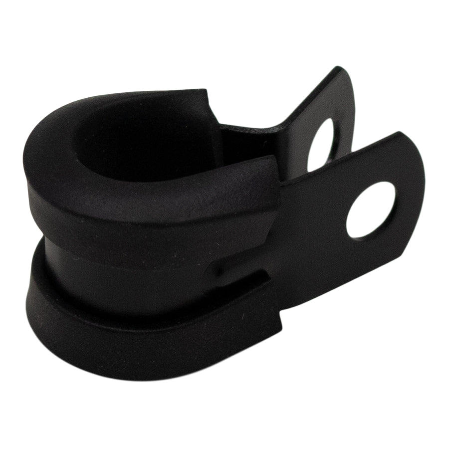 6-02-0353-B DeatschWerks Rubber Cushioned P-Clamp for 6AN Hose - 9.5mm Clamp Id - Anodized Matte Black