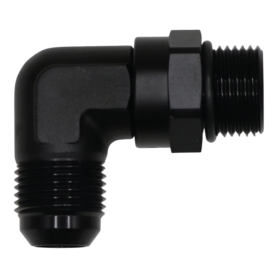 6-02-0412-B DeatschWerks 10AN ORB Male Swivel to 10AN Male Flare 90-Degree Fitting - Anodized Matte Black
