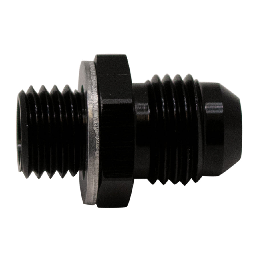 6-02-0613-B DeatschWerks 6AN Male Flare to M12 X 1.5 Male Metric Adapter (Incl Washer) - Anodized Matte Black