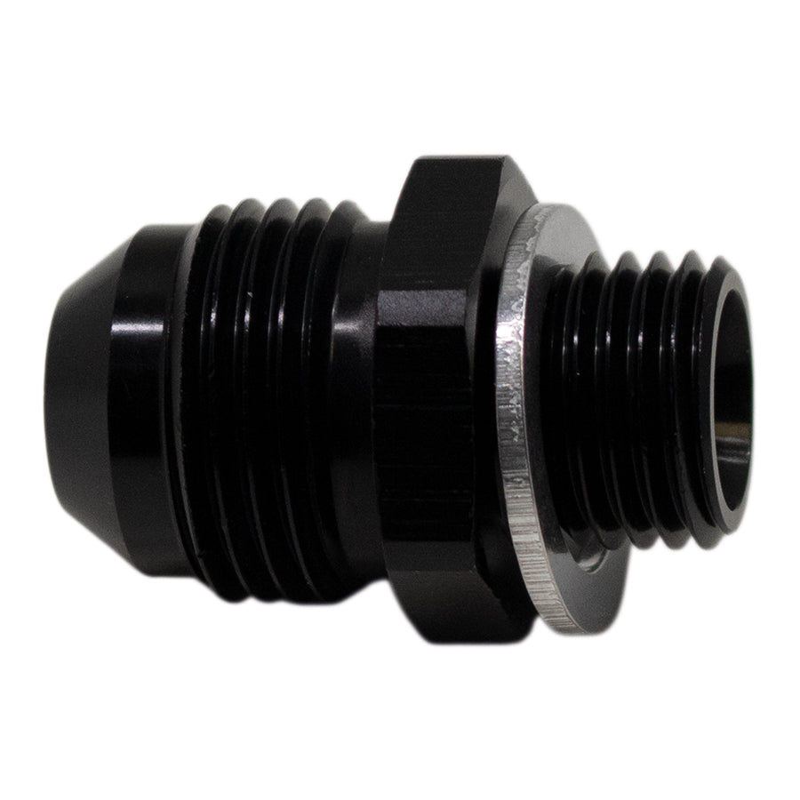 6-02-0618-B DeatschWerks 8AN Male Flare to M14 X 1.5 Male Metric Adapter (Incl Washer) - Anodized Matte Black