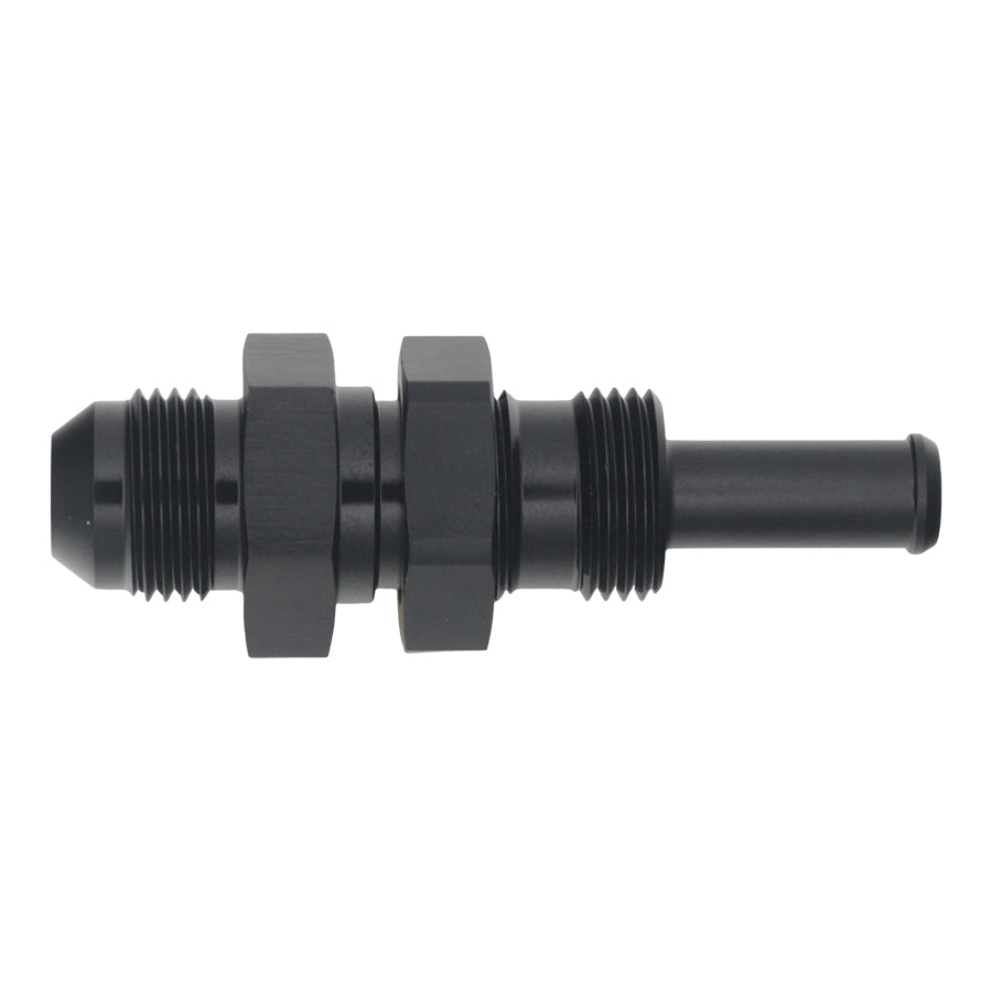 6-02-0740-B DeatschWerks 8AN Male Flare to Straight 3/8in Single Hose Barb - Anodized Matte Black