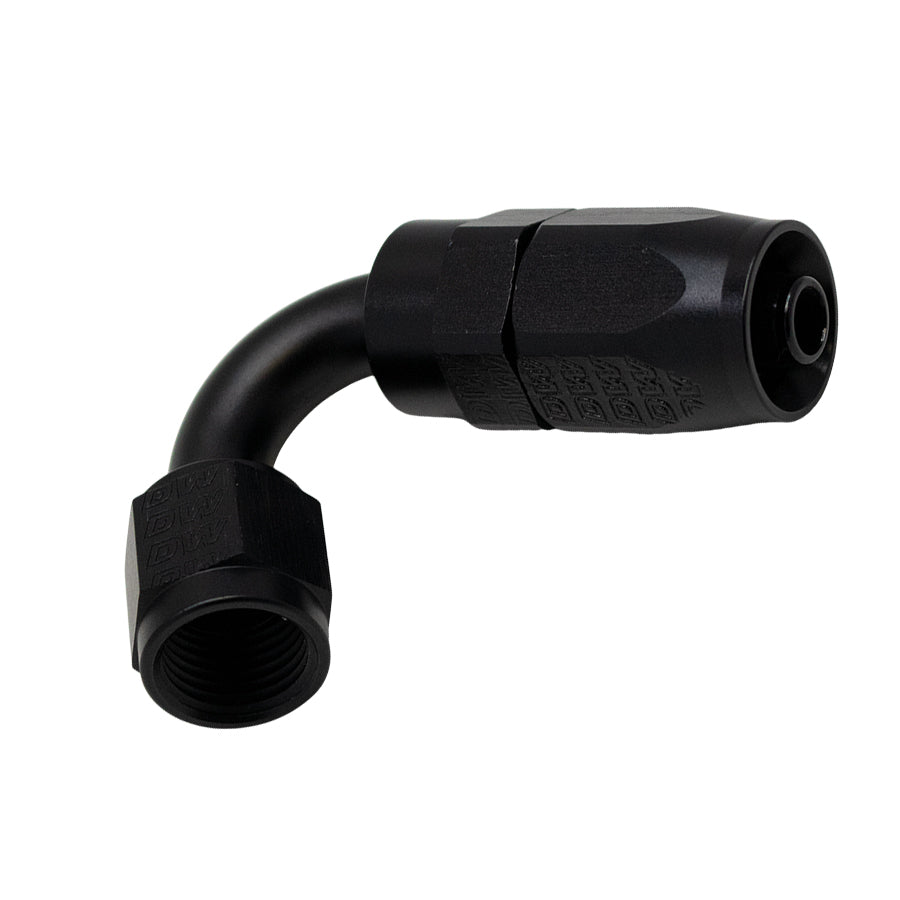 6-02-0820-B DeatschWerks 6 AN Female Flare Swivel 120-Degree Hose End CPE - Anodized Matte Black