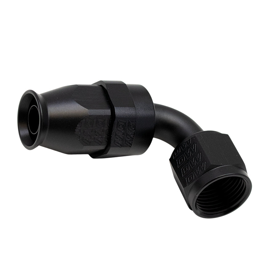 6-02-0856-B DeatschWerks 8AN Female Swivel 90-Degree Hose End PTFE (Incl 1 Olive Insert) - Anodized Matte Black