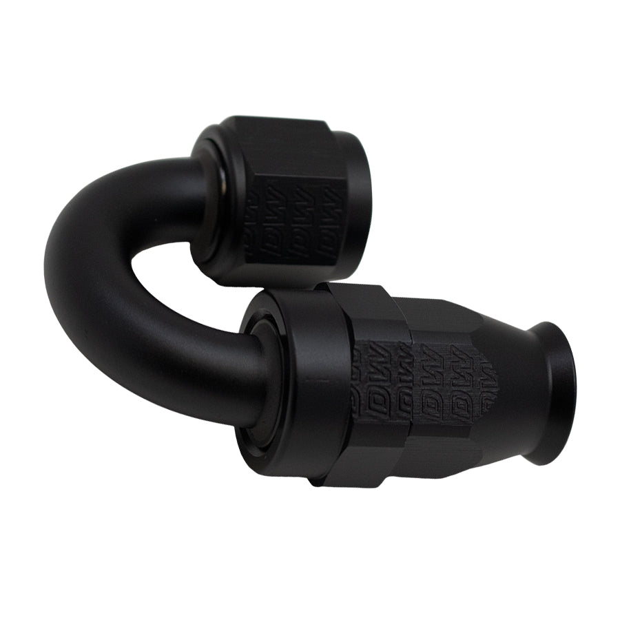 6-02-0857-B DeatschWerks 8AN Female Swivel 180-Degree Hose End PTFE (Incl Olive Insert) - Anodized Matte Black
