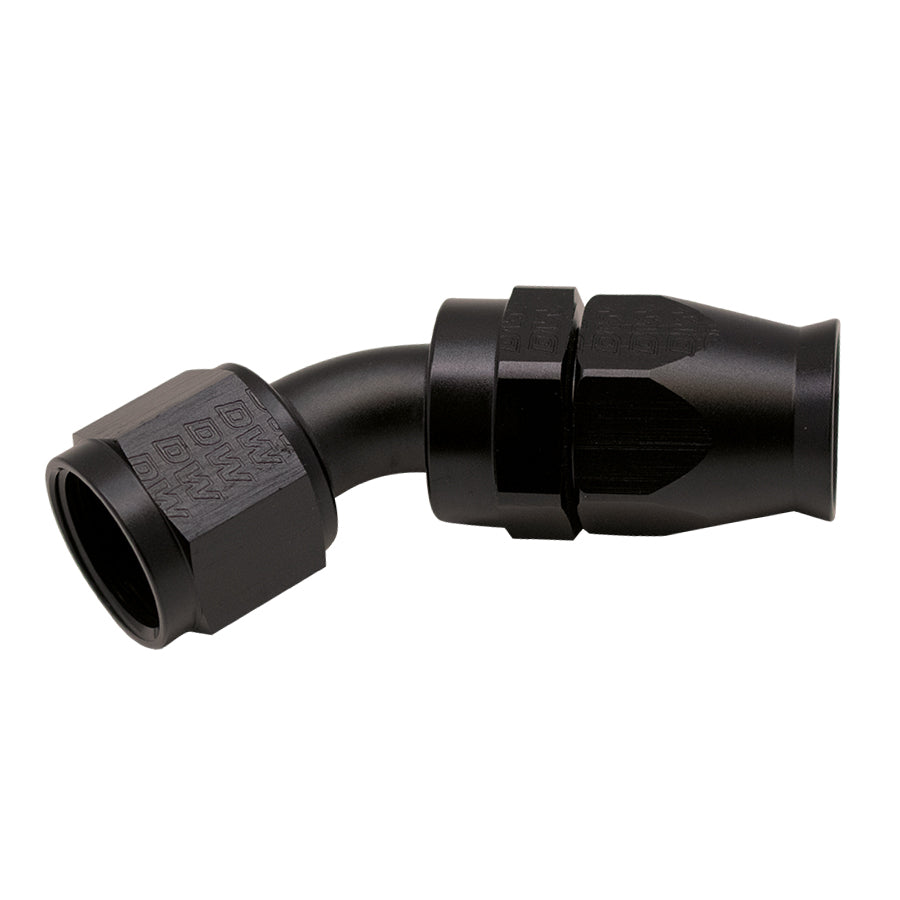 6-02-0859-B DeatschWerks 10AN Female Swivel 45-Degree Hose End PTFE (Incl Olive Insert) - Anodized Matte Black