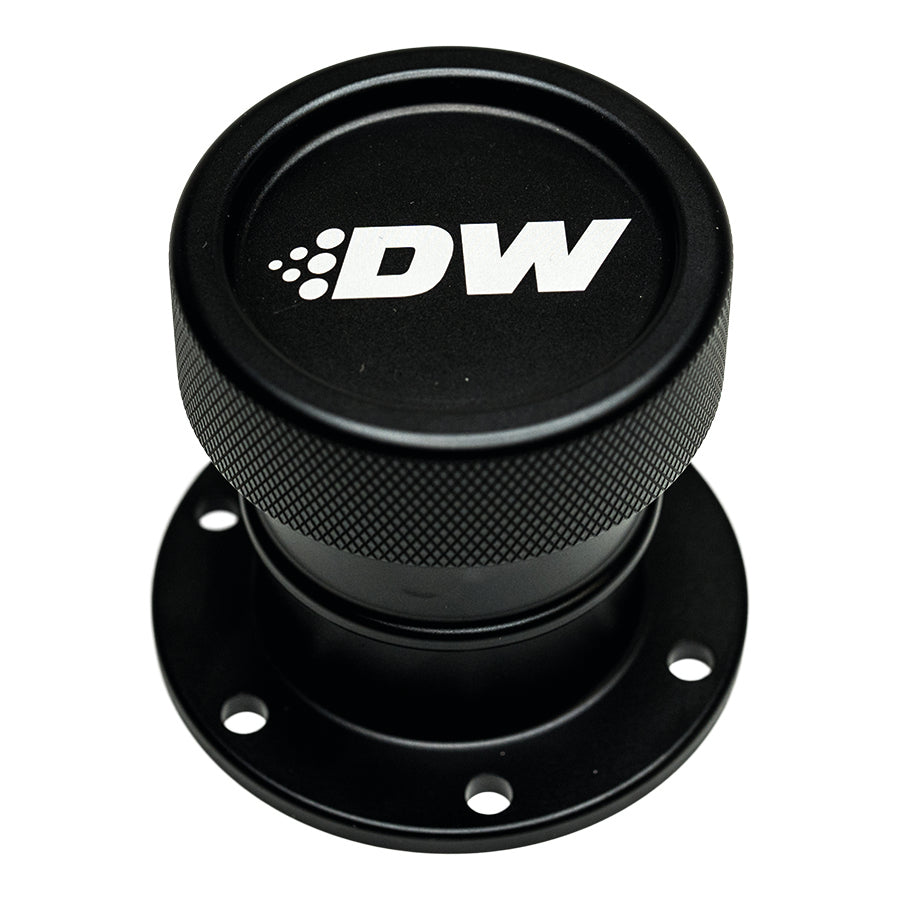 6-03-FST-STRAIGHT DeatschWerks Straight Filler Neck w/Cap - Matte Black