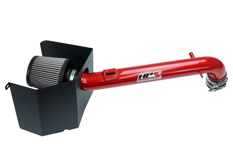 827-169R HPS Performance Shortram Air Intake Kit 2005-2019 Toyota Tacoma 2.7L, Includes Heat Shield, Red