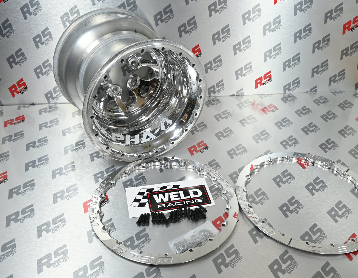 83P-514278MPS Weld Double Beadlock Alpha-1 15x14 / 5x4.75 BP / 4in. BS Wheel - Polished DBL MT