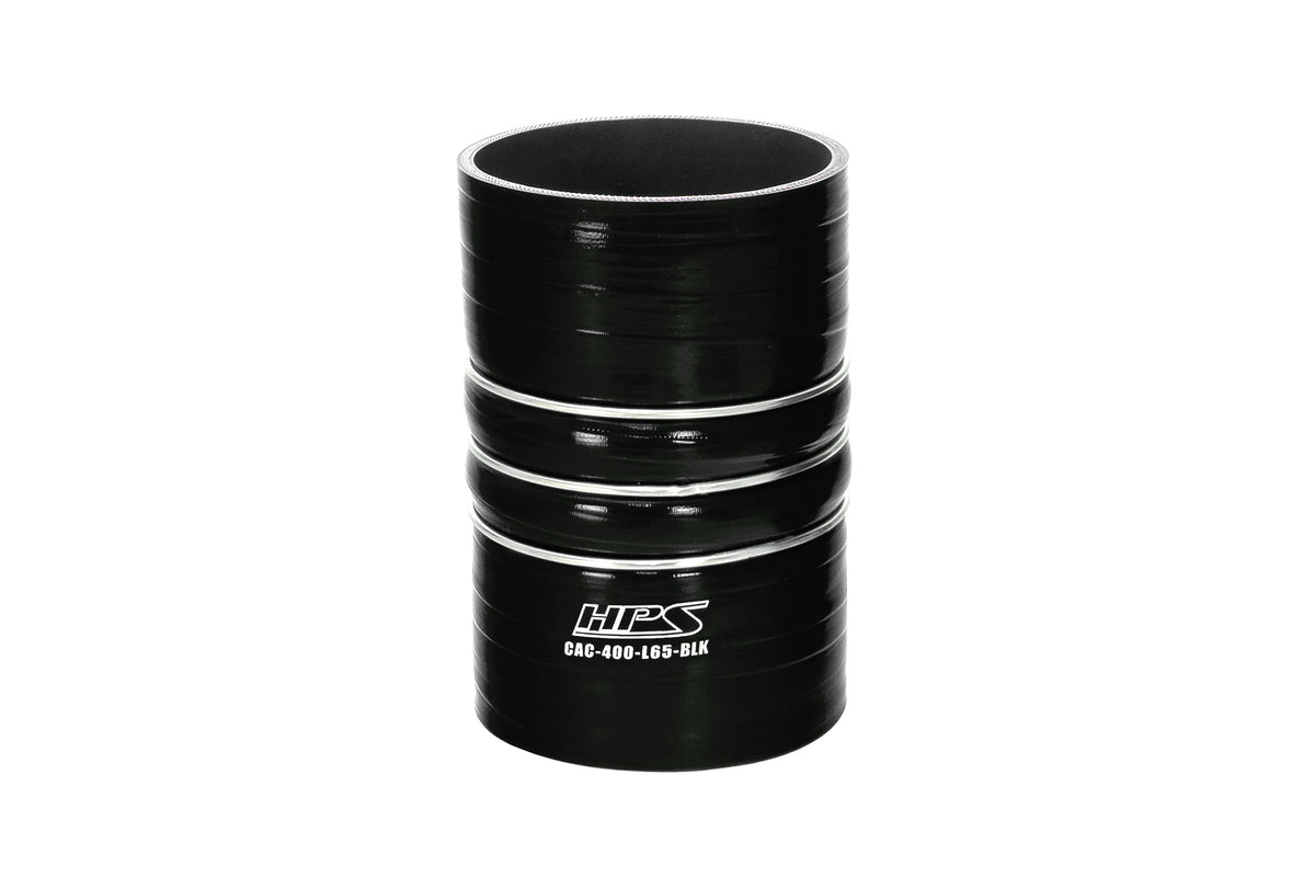 CAC-400-L65-BLK HPS 4" (102MM) ID 6.5" Long 4-PLY Aramid Black Silicone Cac Hose Hot Side