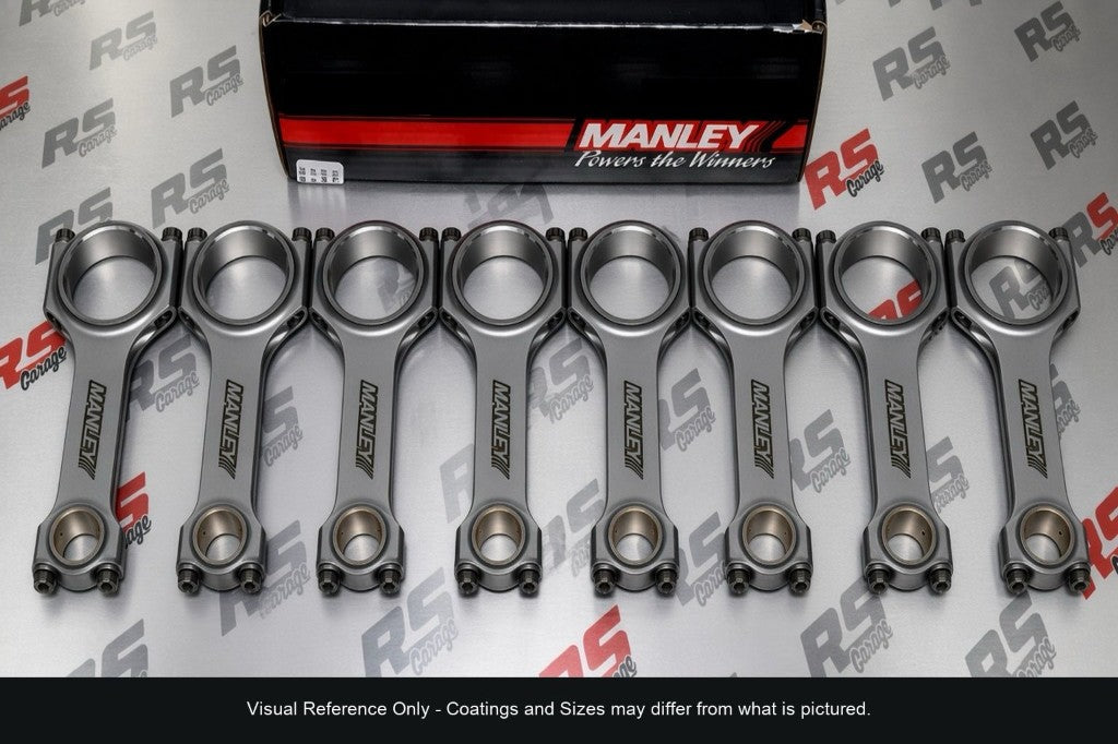 Manley 8-cylinder connecting rod set visual reference