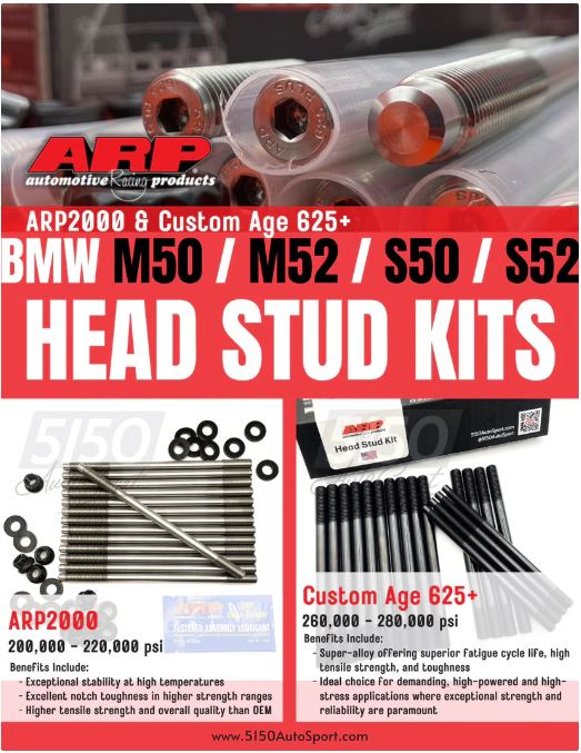 ARP Head Stud Kit M50, 625+ Custom Age Material