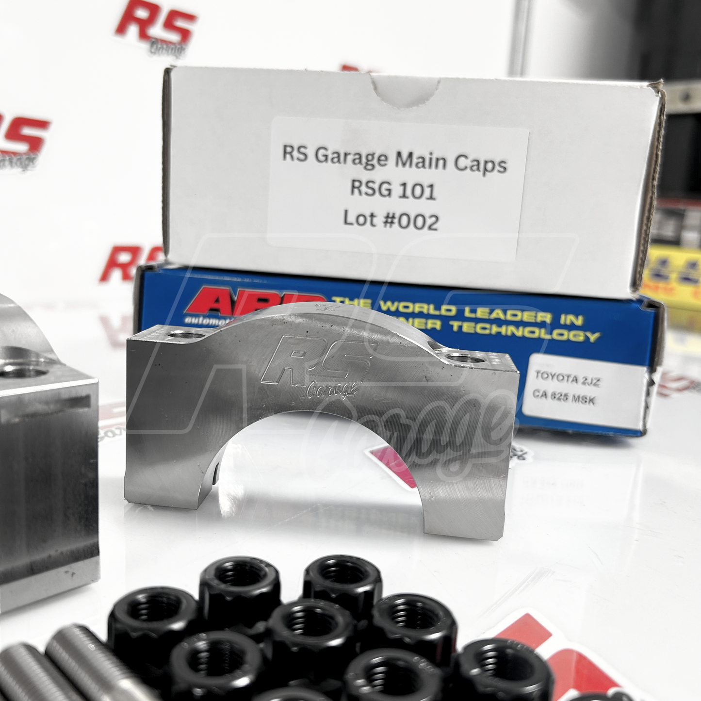 RS Garage Main Caps and ARP CA625 Main Stud Kit