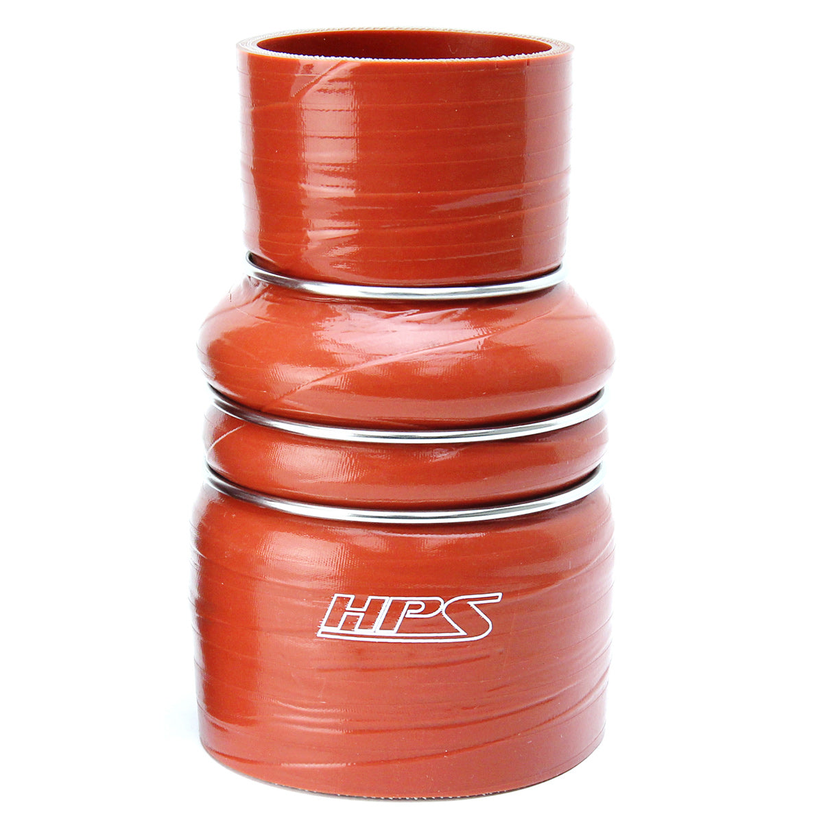 P6-CAC-500-600-L8-HOT HPS 5" - 6" (127MM - 152MM) ID 8" Long 6-PLY Aramid Orange Silicone Cac Hose Hot Side