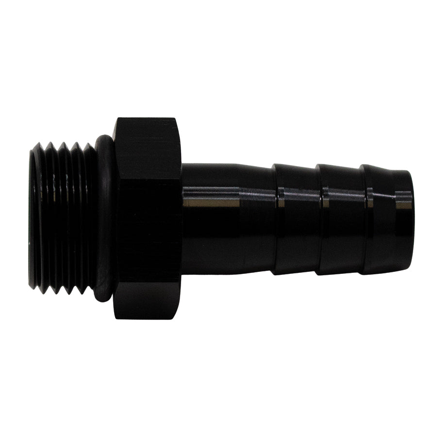 6-02-0506-B DeatschWerks 8AN ORB Male to 1/2in Male Triple Barb Fitting (Incl O-Ring) - Anodized Matte Black