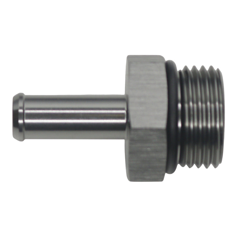 06-02-0514 DeatschWerks 10AN ORB Male to 3/8in Male Barb Fitting - Anodized DW Titanium