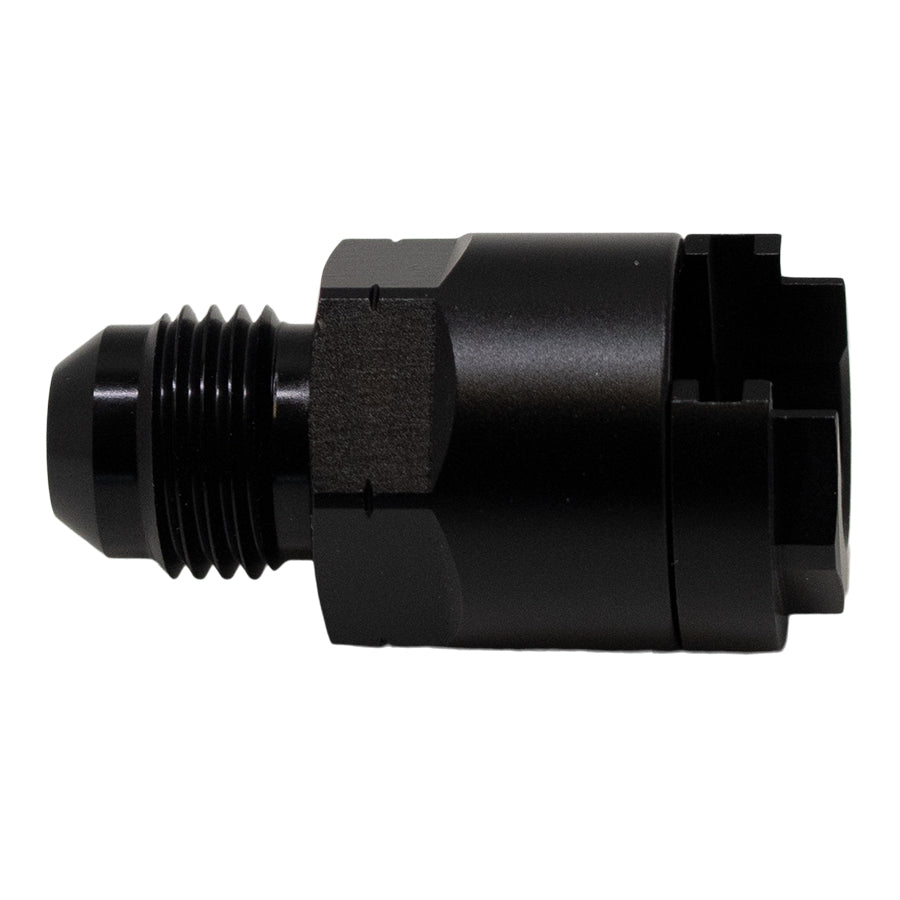 6-02-0103-B DeatschWerks 6AN Male Flare to 3/8in Female EFI Quick Connect Adapter - Anodized Matte Black