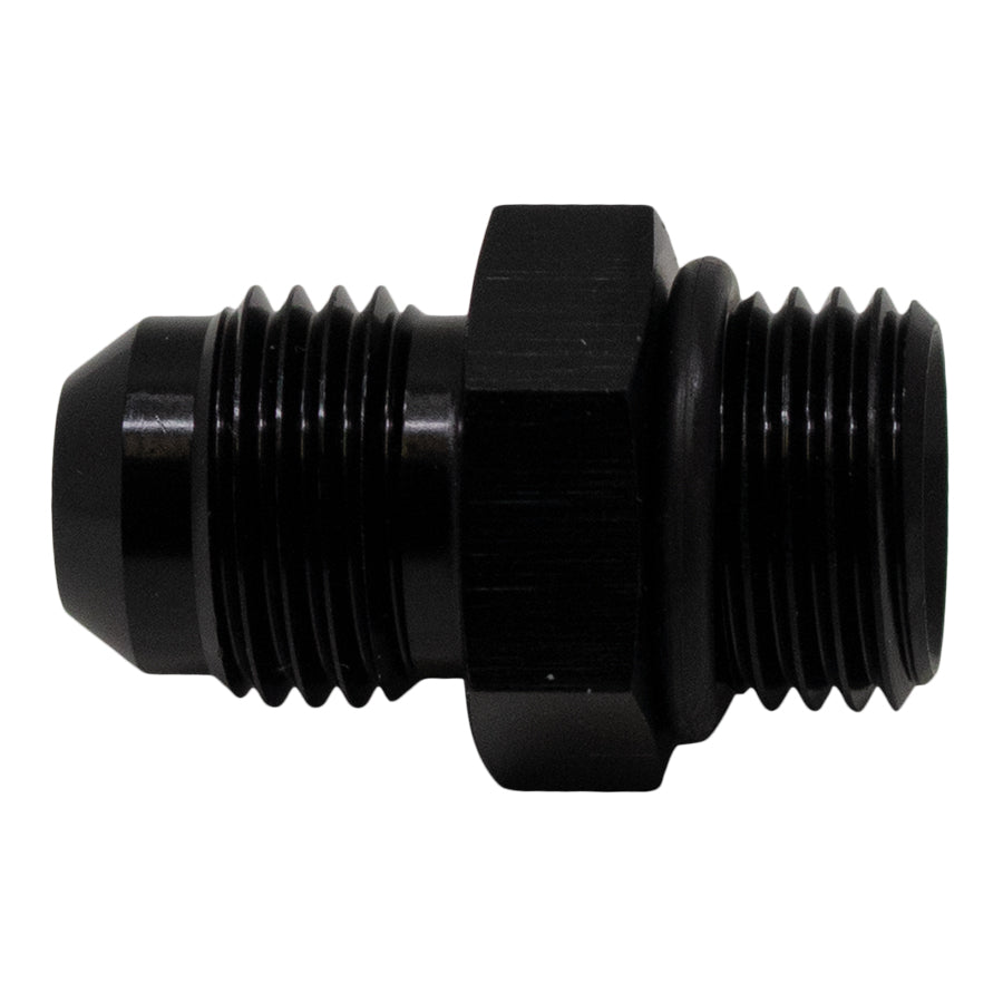 6-02-0404-B DeatschWerks 6AN ORB Male to 6AN Male Flare Adapter (Incl O-Ring) - Anodized Matte Black