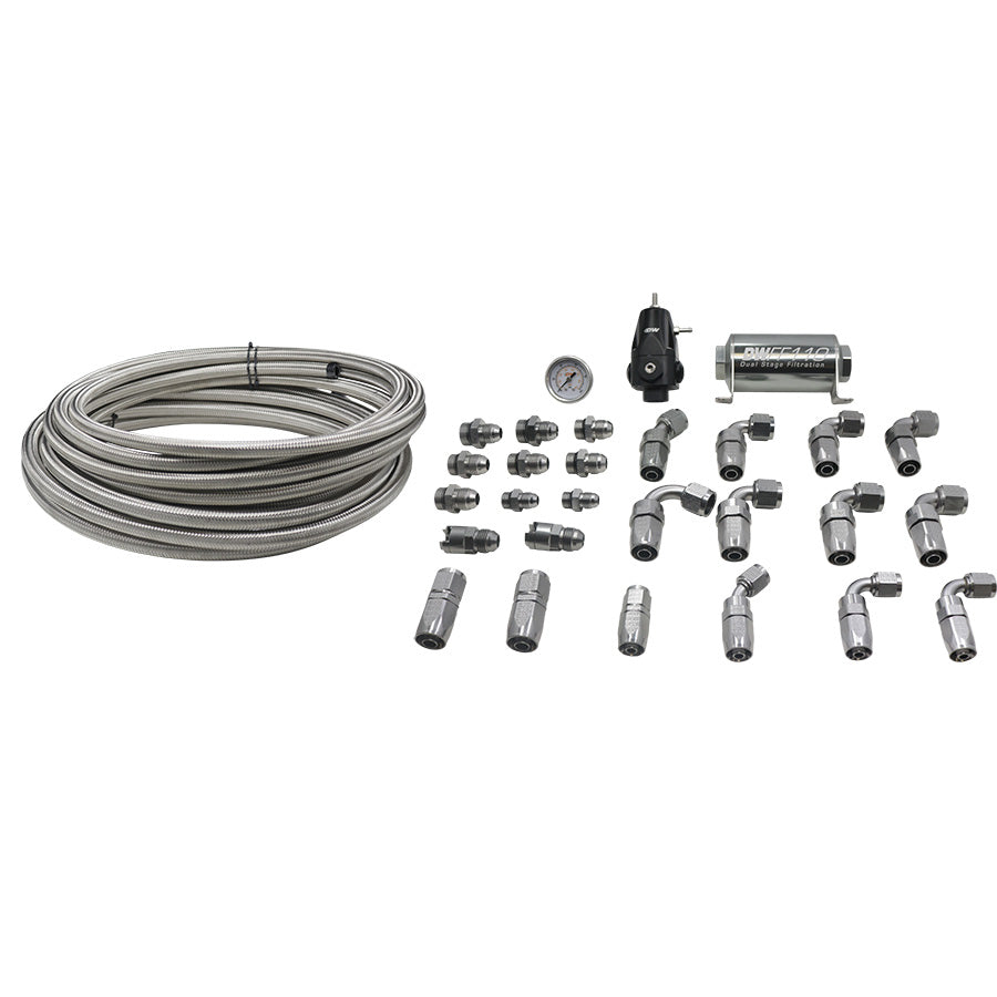 6-613 DeatschWerks 2006+ Hemi X2 Series Pump Module -8AN Feed w/ -6AN Return CPE Plumbing Kit