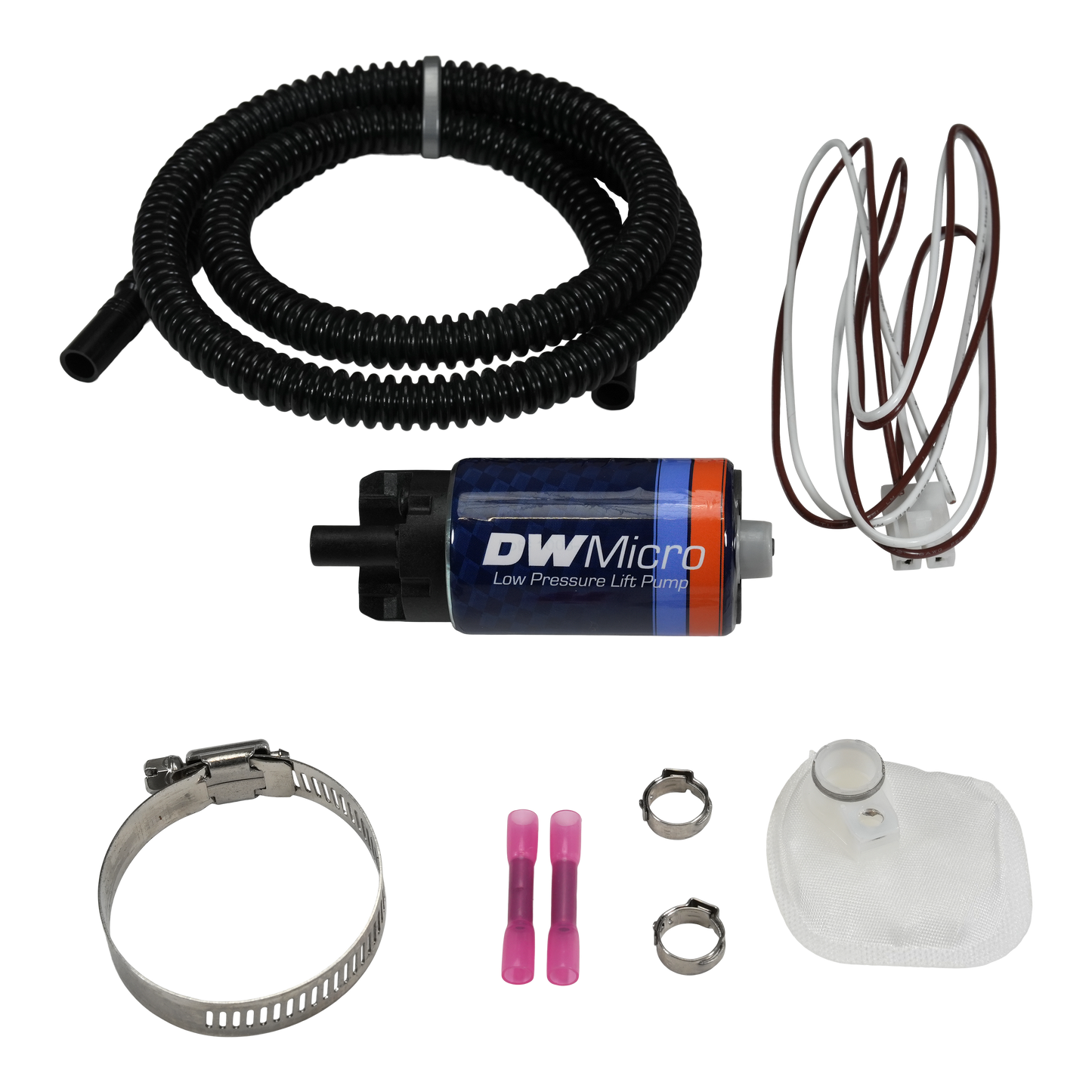 9-110-1070 DeatschWerks DW Micro Series 210lph Low Pressure Lift Fuel Pump w/ Universal Install Kit