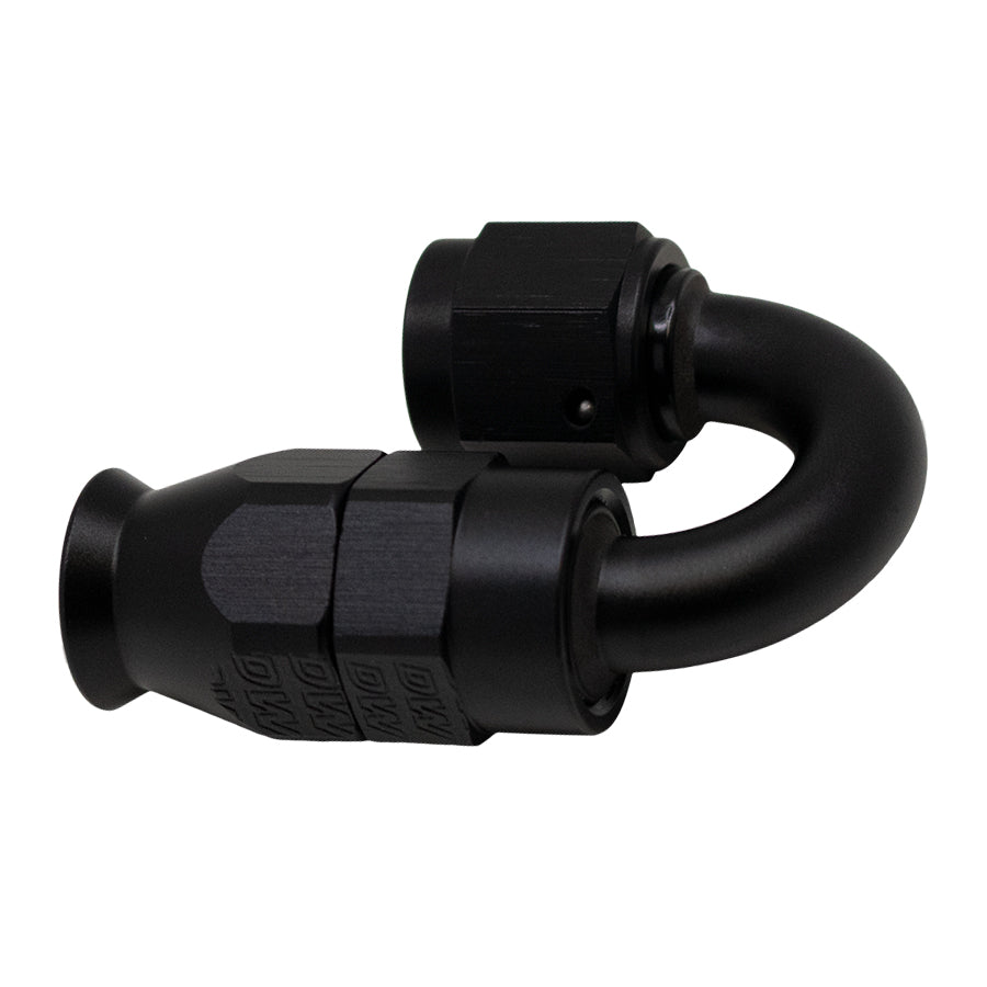 6-02-0853-B DeatschWerks 6AN Female Swivel 180-Degree Hose End PTFE (Incl Olive Insert) - Anodized Matte Black