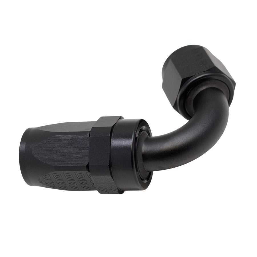 6-02-0823-B DeatschWerks 8 AN Female Flare Swivel 120-Degree Hose End CPE - Anodized Matte Black