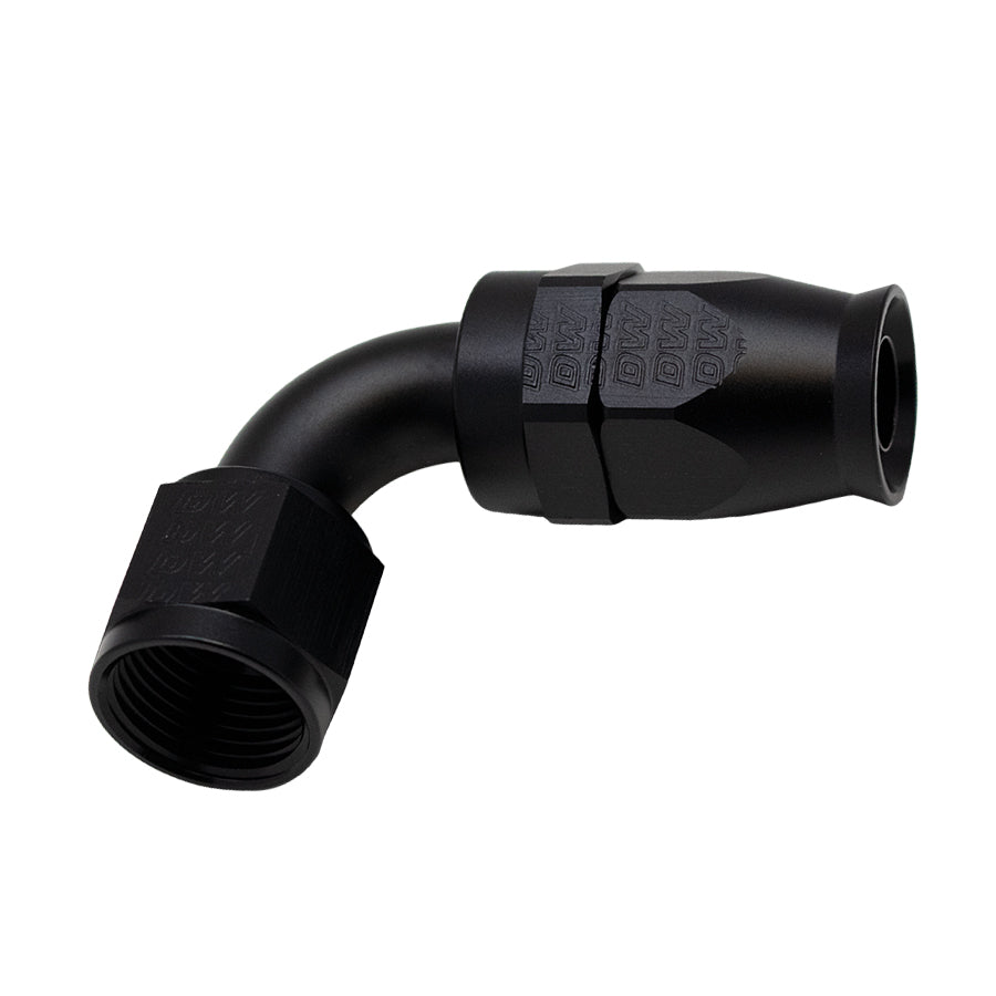 6-02-0860-B DeatschWerks 10AN Female Swivel 90-Degree Hose End PTFE (Incl Olive Insert) - Anodized Matte Black
