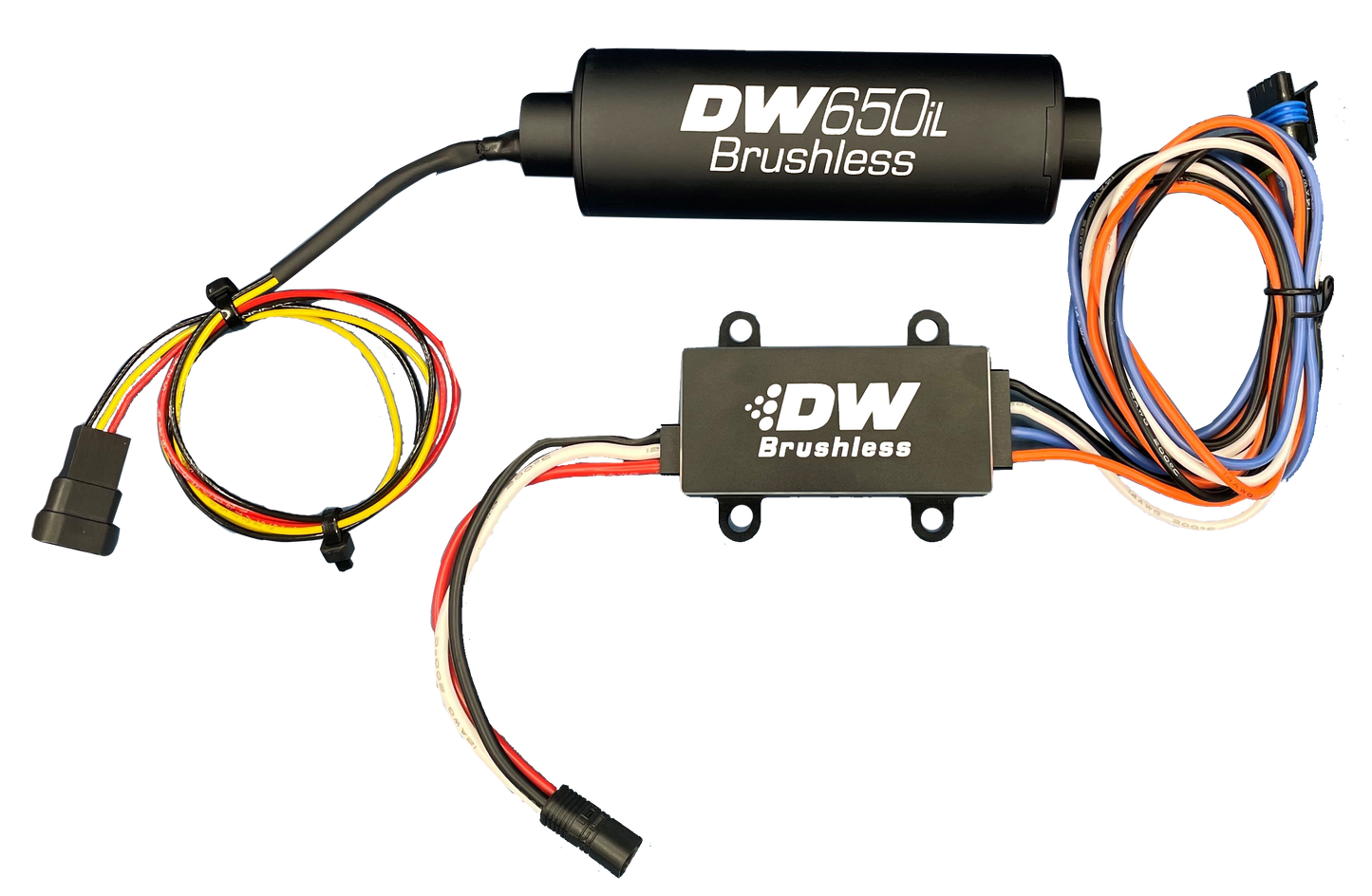 9-650-C105 DeatschWerks DW650iL Series 650LPH In-Line External Fuel Pump w/ Single/Dual-Speed Controller