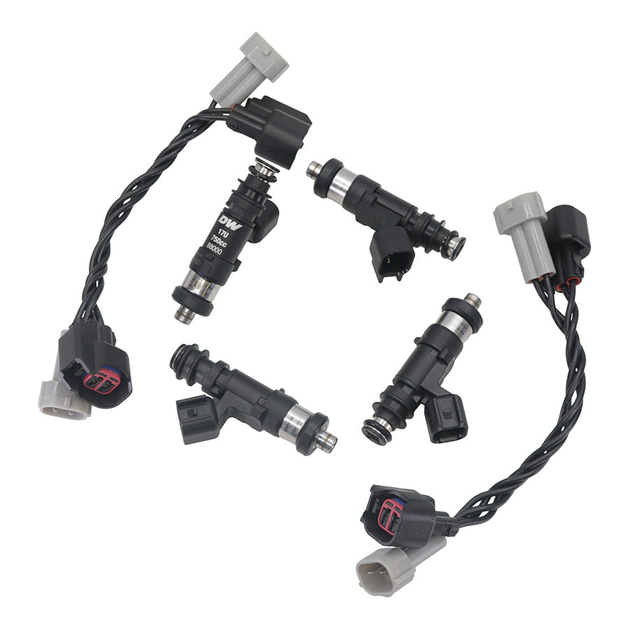 17U-07-0750-4 DeatschWerks 750cc Top Feed Fuel Injectors Subaru WRX 02-14 STi 07-19 EJ205 EJ255 EJ257