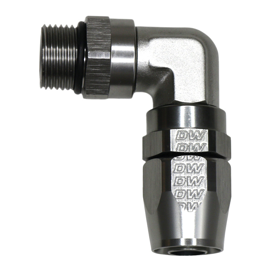 06-02-0829 DeatschWerks 10AN ORB Female Swivel 90-Degree Hose End CPE - DW Titanium