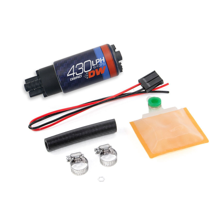 9-437-1000 DeatschWerks Universal DW430C 430lph Compact Fuel Pump with Install Kit