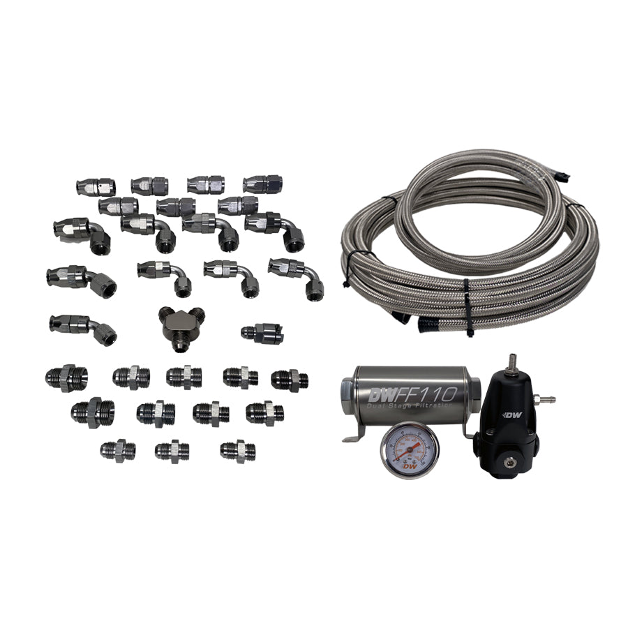 6-616 DW X2 Series Fuel Pump Module -8AN Feed with -6AN Return PTFE Plumbing Kit WRX 08-14 STi 08-22