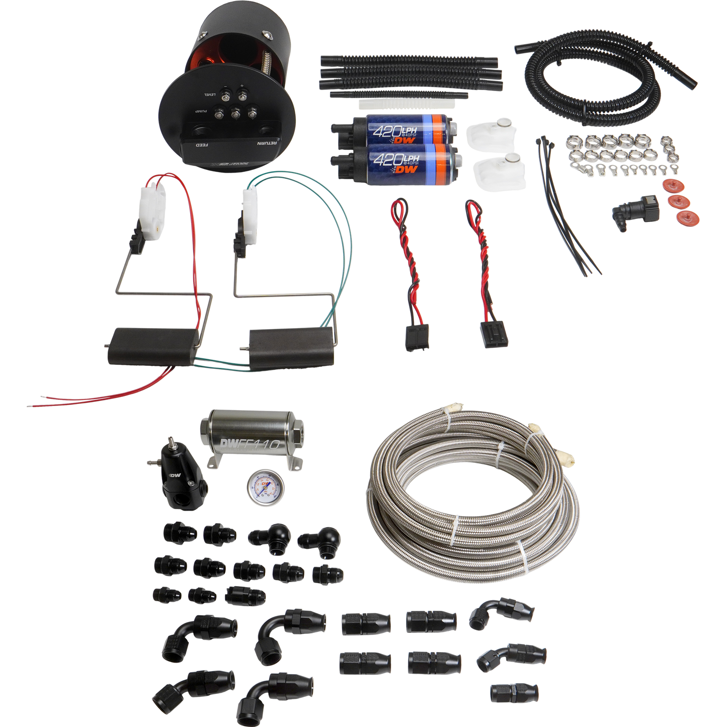 9-421-629-7070 DeatschWerks 92-06 BMW 3-Series E36/E46 X2 Module with DW420 Pumps and PTFE Plumbing Kit