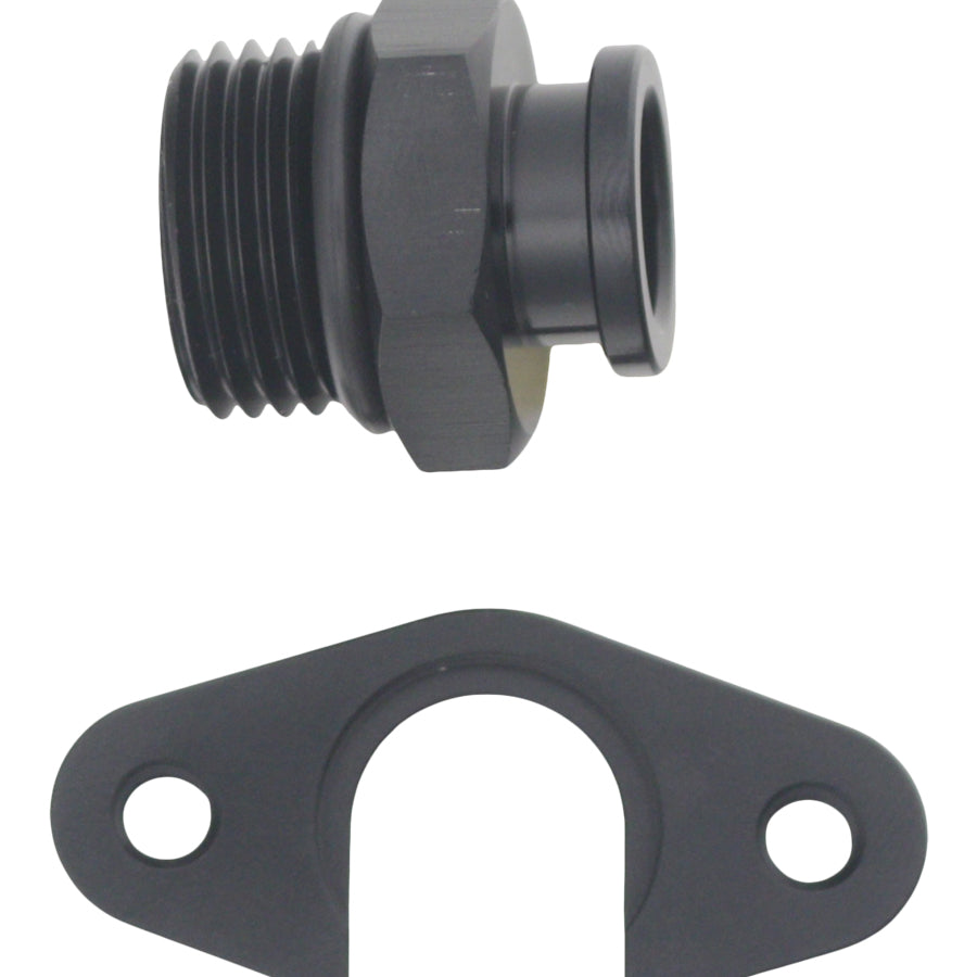 6-02-0140-B DeatschWerks 8AN ORB to Polaris RZR Turbo OE Regulator Adapter - Anodized Matte Black