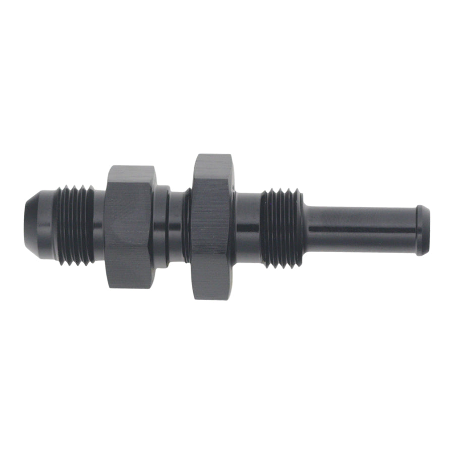 6-02-0739-B DeatschWerks 6AN Male Flare to Straight 5/16in Single Hose Barb - Anodized Matte Black