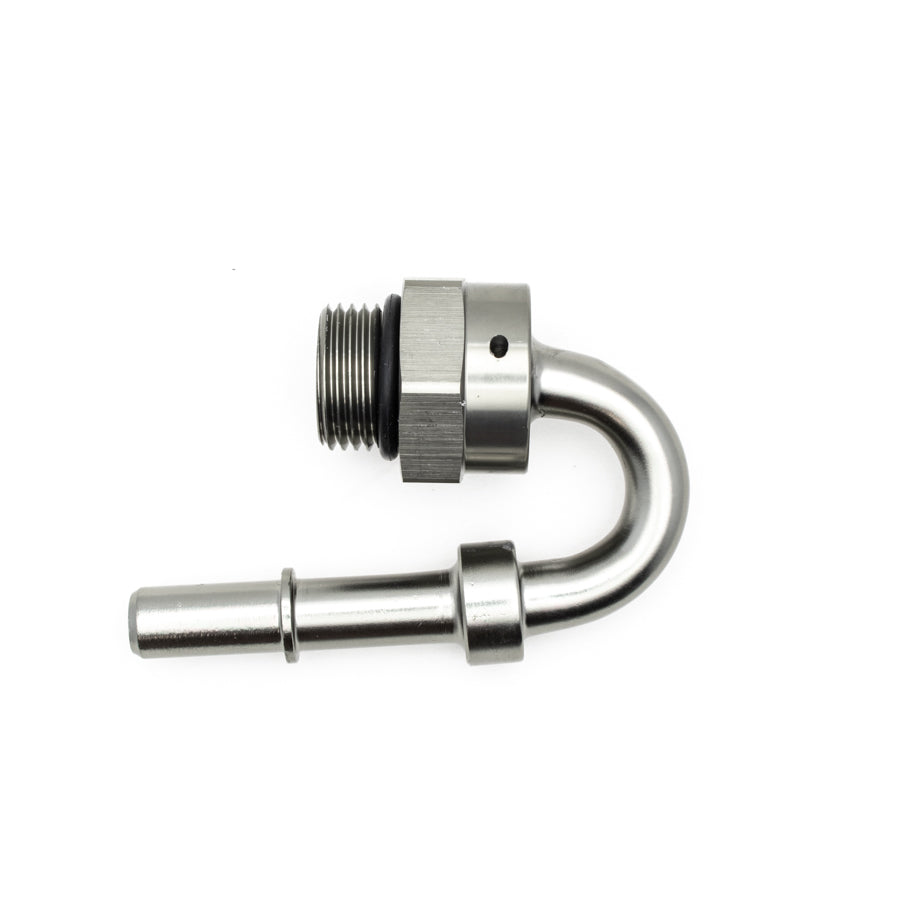 06-02-0116 DeatschWerks 8AN ORB Male to 3/8IN Male EFI Quick Connect Adapter 180 Deg.