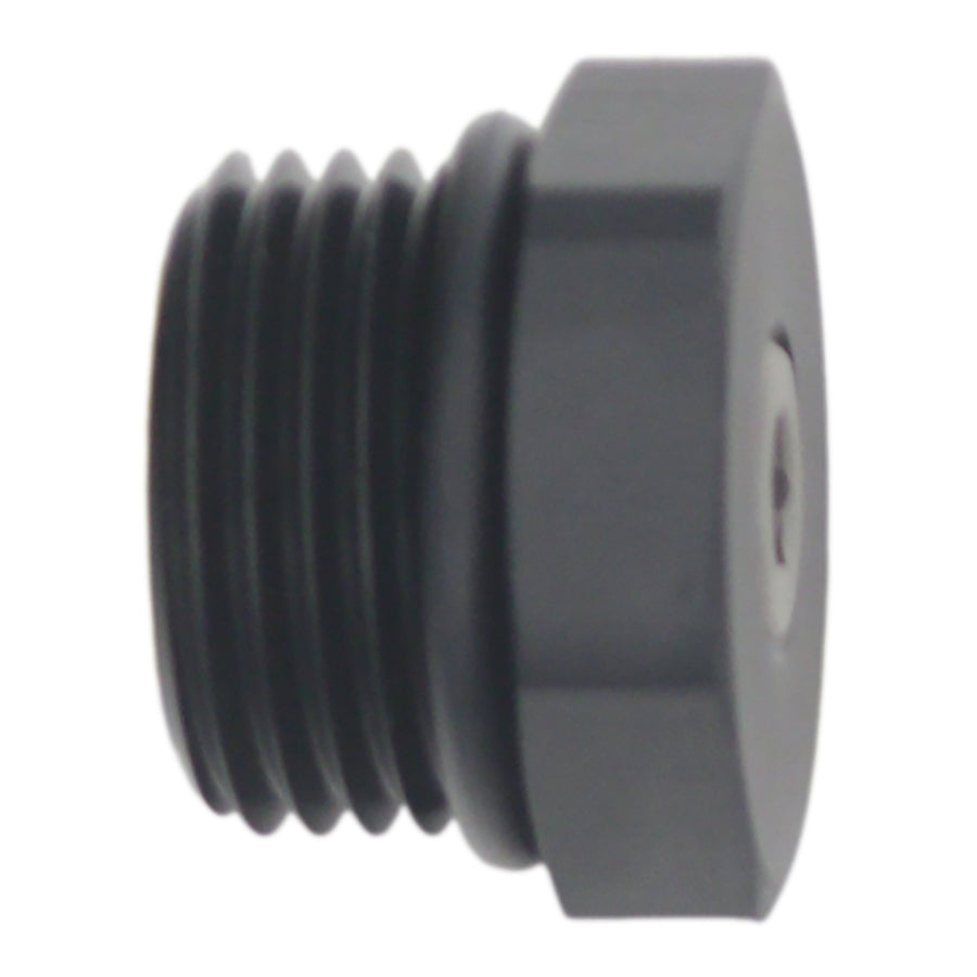 6-02-0732-B DeatschWerks 10AN ORB Male Plug Fitting with 1/8in NPT Gauge Port - Anodized Matte Black