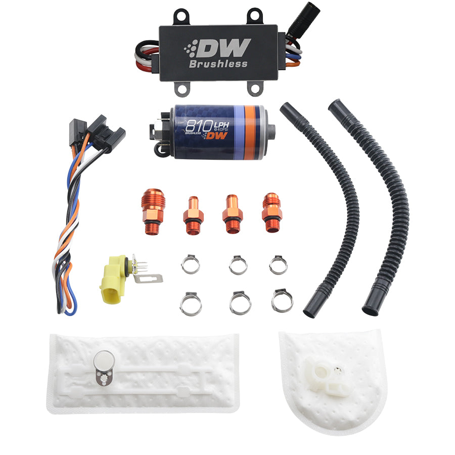 9-811-C105-1002 DeatschWerks DW810 810lph In-Tank Brushless Fuel Pump w/ 2-Speed Controller & Universal Install Kit