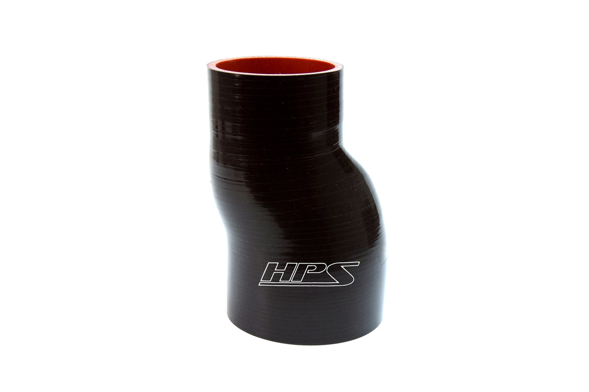 HTSOR-400-500-L6-BLK HPS 4" - 5" (102MM - 127MM) ID 6" Long 4-PLY Polyester Black Silicone Offset Reducer