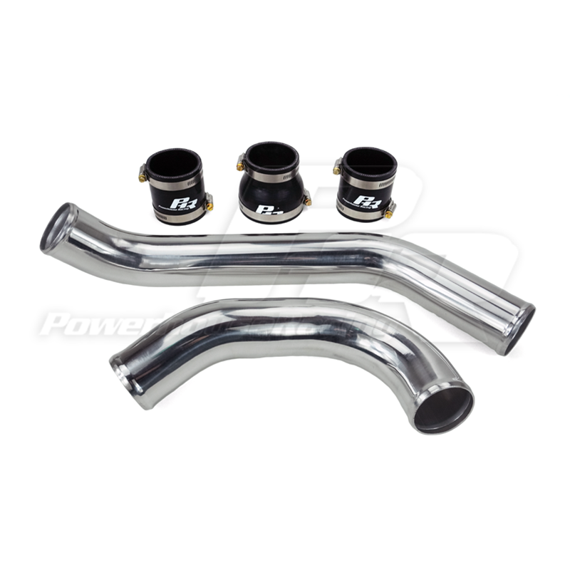 PHR 2.5" Hot Side Intercooler Pipe Kit for MKIV Supra - Stock Twin Turbos, S-Cover, Straight entry, Matte black powder coat